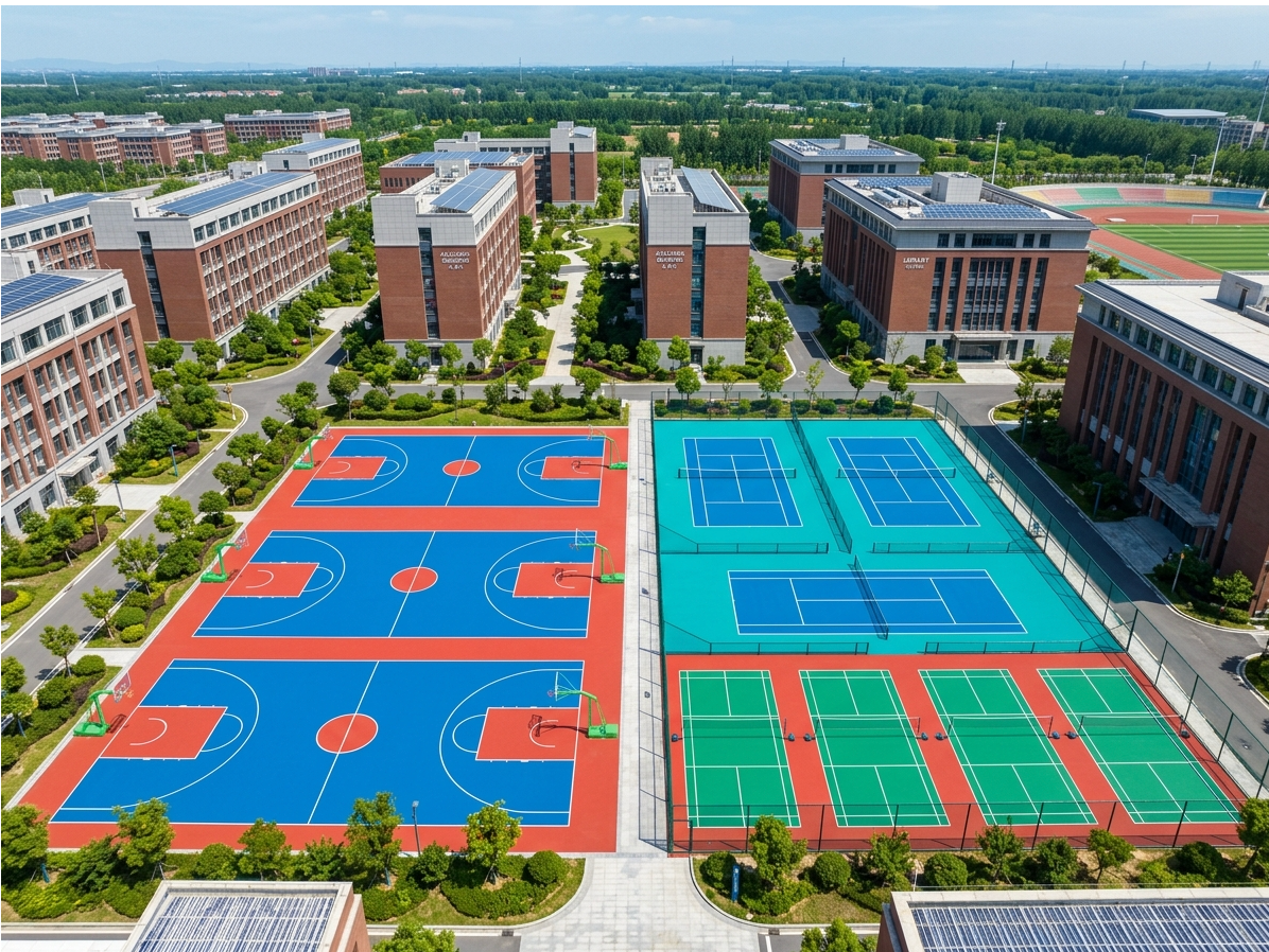 通化市硅PU球场混合型塑胶跑道 - 方案